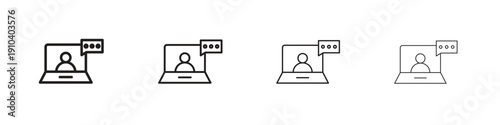 Webinar icon, thin line symbols. eps 10 vector