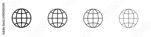 Website icon, thin line symbols. eps 10 vector