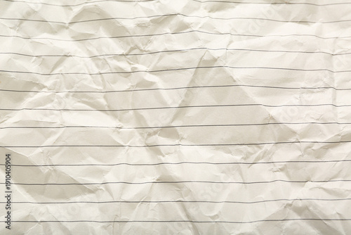Crumpled lined notebook pag...