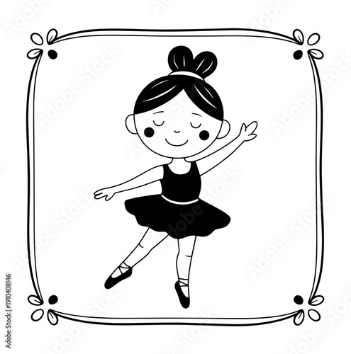 Balerina . simple illustration graphic doodle black design
