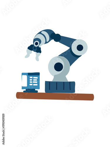 artificial intelligence robotic hand isolated on white background