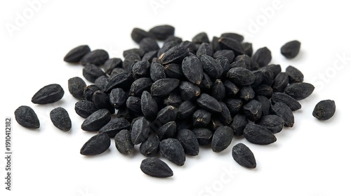 Dried nigella seed cluster isolated on a white background
