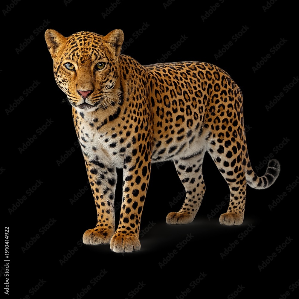 Fototapeta premium leopard in front of white