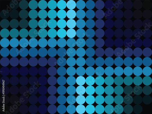 Abstract Blue Dotted Tech Background with Geometric Circular Pattern and Gradient Light Effects