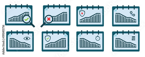 set of audit flat icon