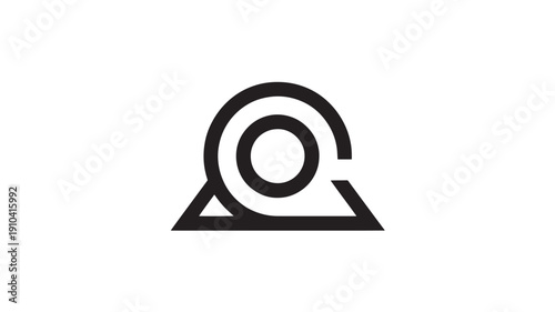 Minimalist Camera Lens Icon in Simple Black Design on White Background for Graphic Design