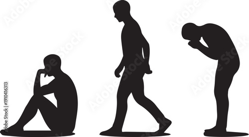 Playful Emotional Overthinking Mind – Anxiety Thought Loop Vector Illustration