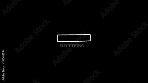 Black Screen Receiving Progress Bar Animation Pixel Style 4K Status Bar Loop Chroma Key Background with Minimal HUD Digital Technology Interface Motion Video Template