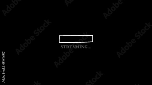 Black Screen Streaming Progress Bar Animation Pixel Style 4K Status Bar Loop Chroma Key Background with Minimal HUD Digital Technology Interface Motion Video Template