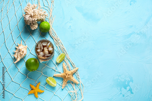 Glass of cold Cuba Libre co...