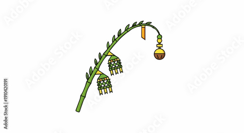 Large cultural festival statue with dramatic background.