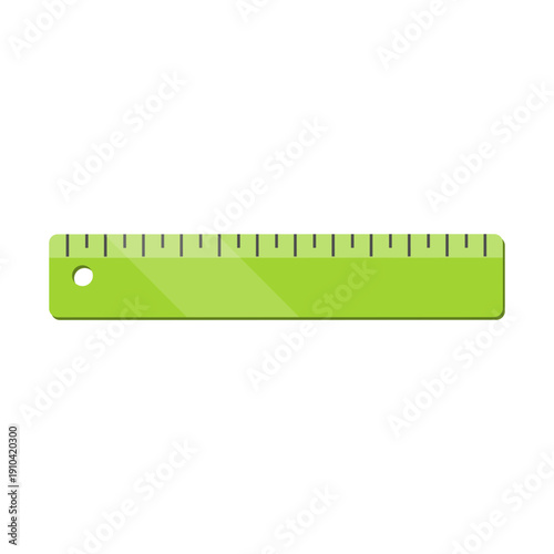 Green Ruler Cartoon Illustration