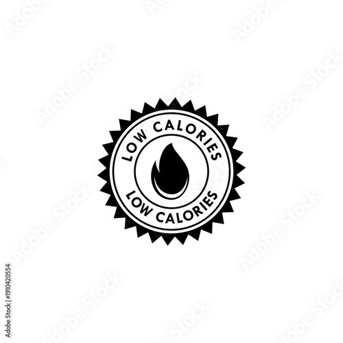  LOW CALORIES BLACK AND WHITE SIGN LOGO VECTOR