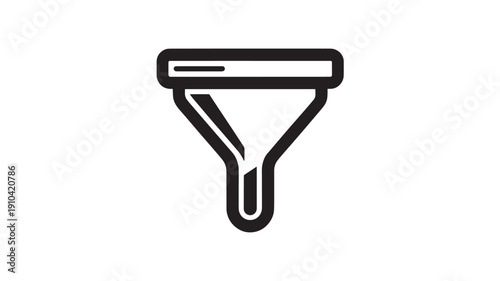 Squeegee icon in simple minimalist design with black outline on white background for graphic design