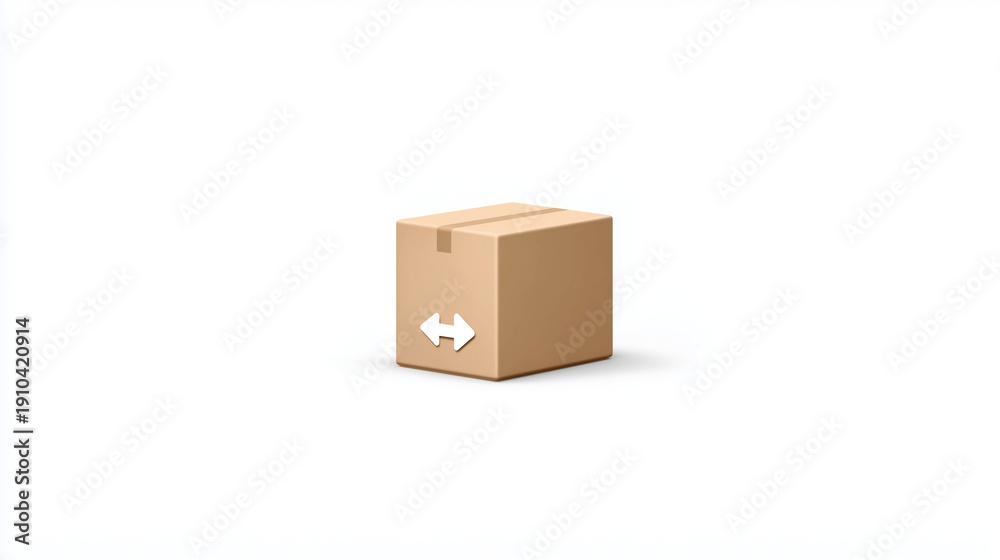 Obraz premium Cardboard box representing moving, packing, and storage for relocation to a new home.