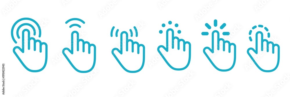 Obraz premium Hand cursor icons, computer cursor icons set 