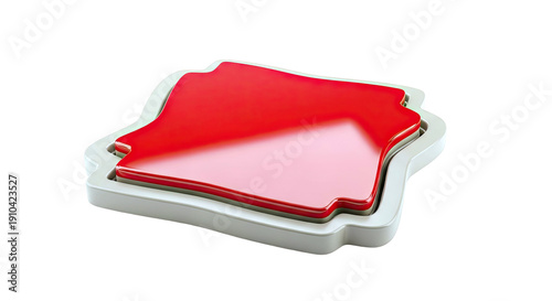 Red 3D Shape Outline