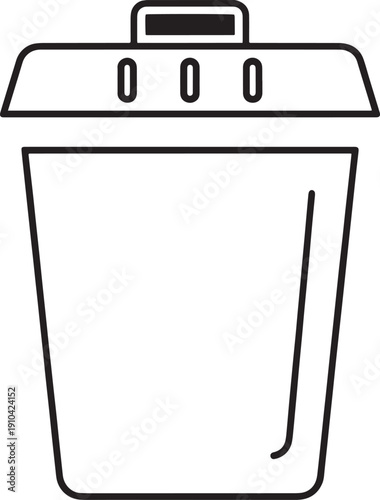 Outline icon of a trash bin, symbolizing delete actions and removal of items within user interfaces.