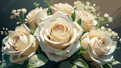 bouquet of white roses