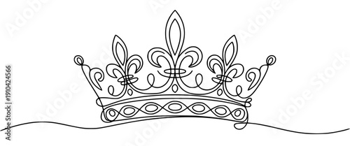 Vector crown illustration, royal crest or tiara, for logo or icon, Isolated, png isolated PNG with Transparent Background