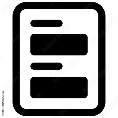 Form. Outlined stroke vector icon with black-filled details.