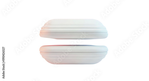 Two abstract rounded forms with gradient lighting