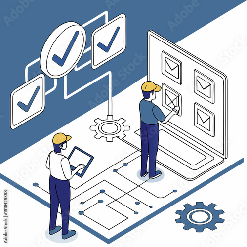Formal verification system concept, visualizing secure code validation and digital system integrity