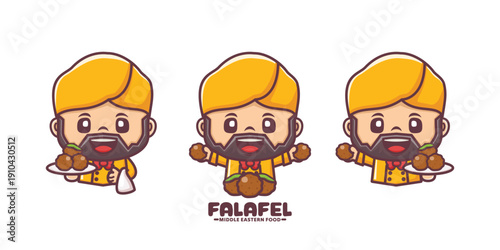 bearded male chef with falafel