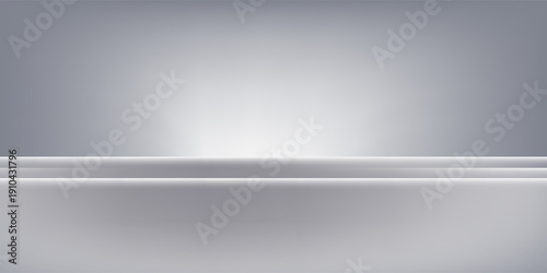 White grey studio room. Limbo light background. Abstract 3d gradient backdrop for product presentation. Minimal wall scene spotlight. Showcase,