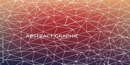 Geometric graphic background molecule and communication. Big data complex with compounds. Perspective backdrop. Minimal array. Digital data visualization. EPS 10
