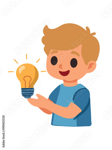 kid inventor testing prototype in science workshop