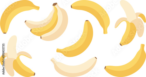 Fresh Yellow Bananas Group.