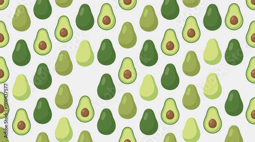 Avocado Fruit Pattern Design.