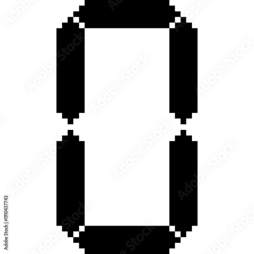 Digital Clock Number Zero LCD Display, Seven Segment LED Digit Zero, Electronic Numeric Display