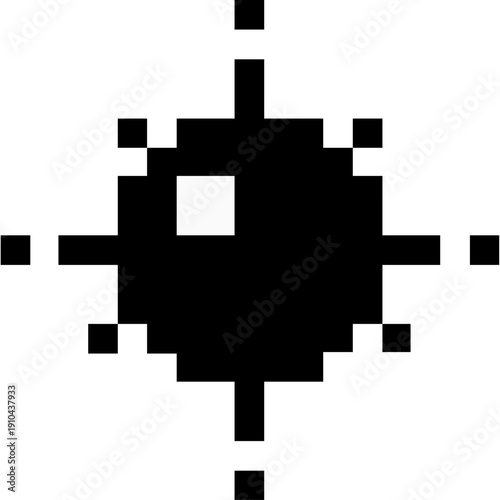 Pixel Art Explosion Blast Effect, 8-Bit Bomb Burst Icon, Retro Game Impact Sprite