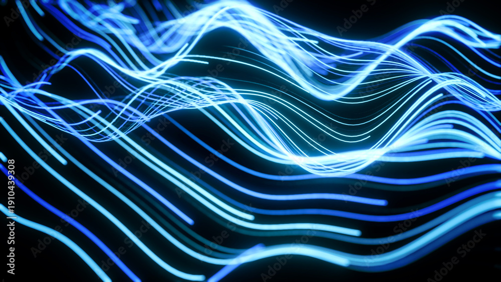 Fototapeta premium 青の光の線