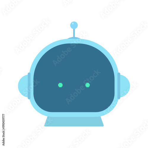 無表情な目だけのかわいいロボットのイラスト - AIアシスタントやデジタルテクノロジーのイメージ素材
