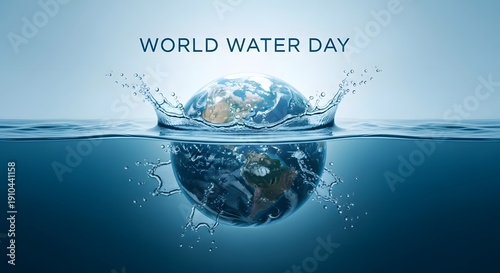 World water day earth diving into ocean