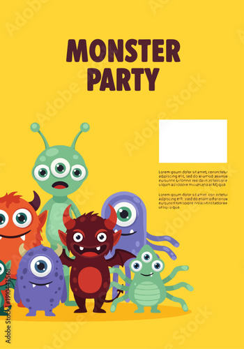 Fun and friendly monster bash poster for kids