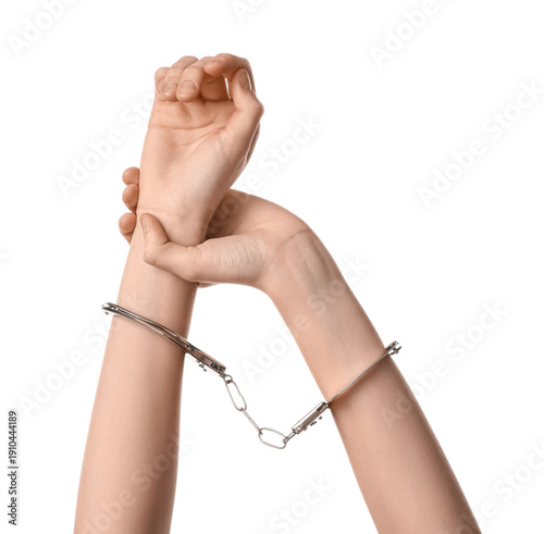 Female hands in handcuffs i...