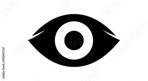 eye icon, black and white vision symbol