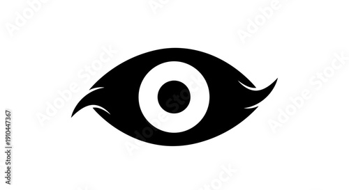 eye logo design, black and white vision symbol
