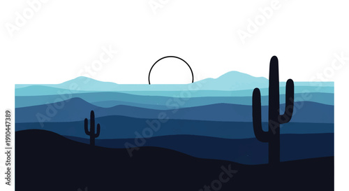 Minimalist Digital Graphic of Quiet Dawn