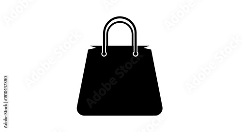 black shopping bag icon, isolated, retail, purchase, sale concept