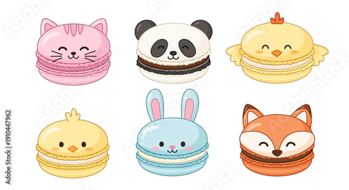 Cartoon macarons adorable animal shaped treats for creative designs