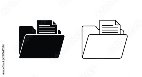 Two file folder icons one dark and one light representing data storage