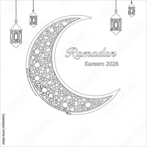 Ramadan stroke vector 