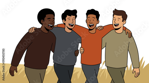 Happy Diverse Group of Friends Celebrating Together Outdoors