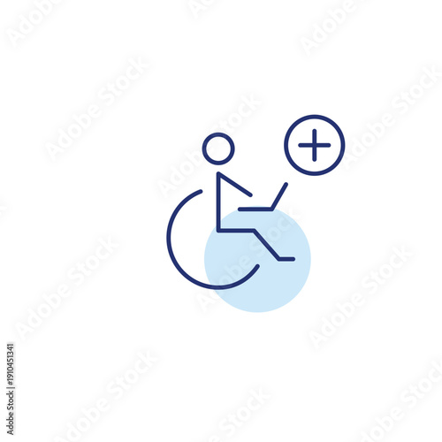 Access add, remote work. Inclusive tech company and digital access. Pixel perfect, editable stroke vector icon
