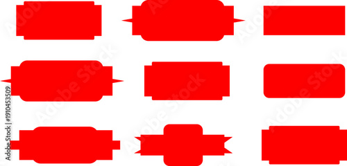 Set of red vintage frames. , Royal wedding insignia, sale sticker or invitation card.Ornamental label frames. Design of retro labels .  vector illustration  .